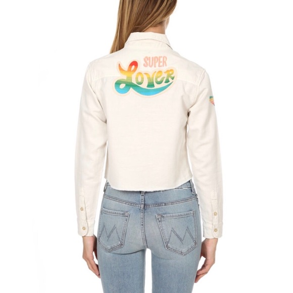 new Mother ✦ Frenchie Fray Button Down Cropped Raw Hem Shirt ✦ Super Lover ✦ XS - Picture 3 of 16